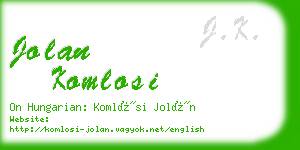 jolan komlosi business card